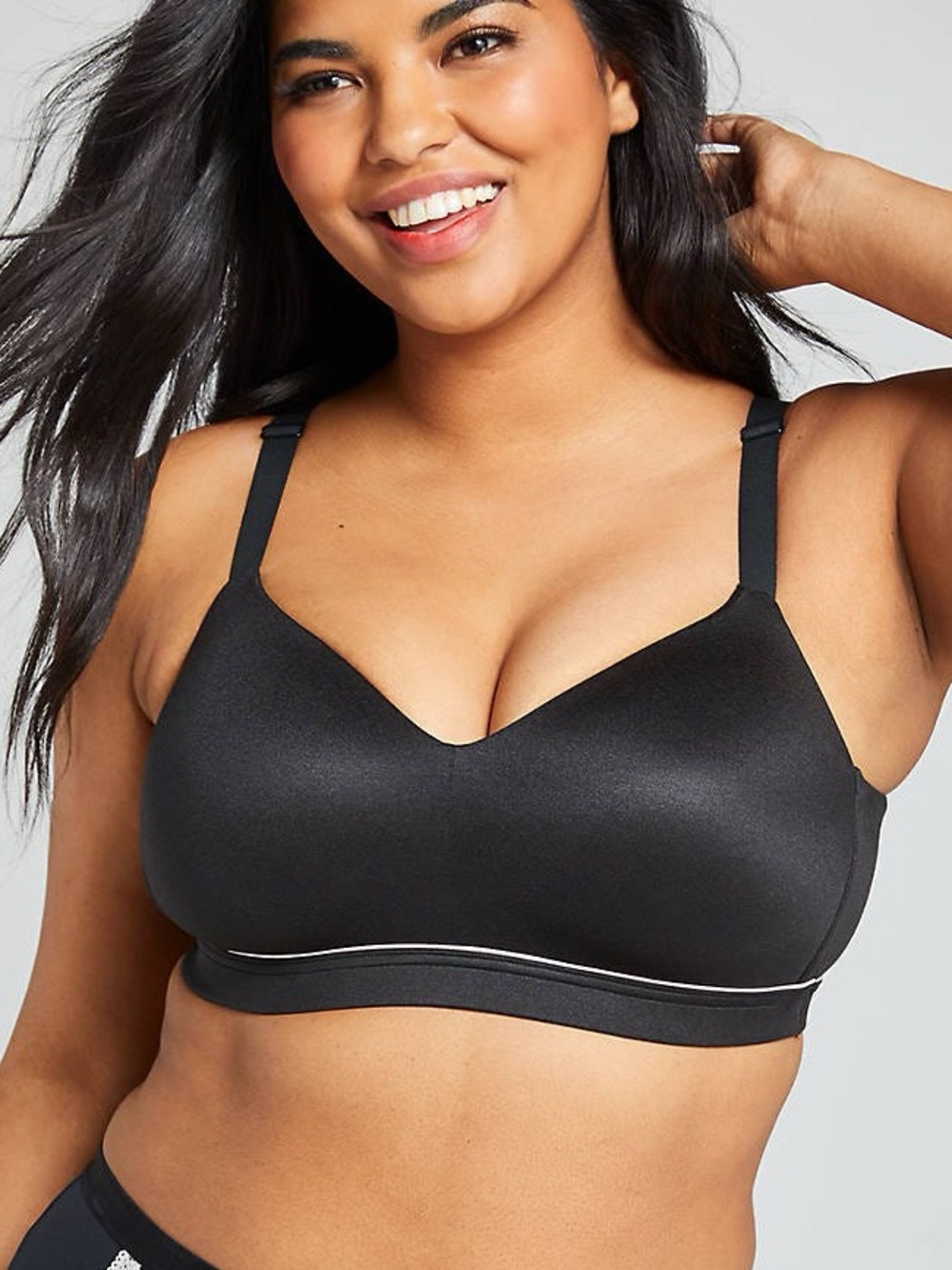 Cacique Lightly Lined Lounge Bra Black 48C